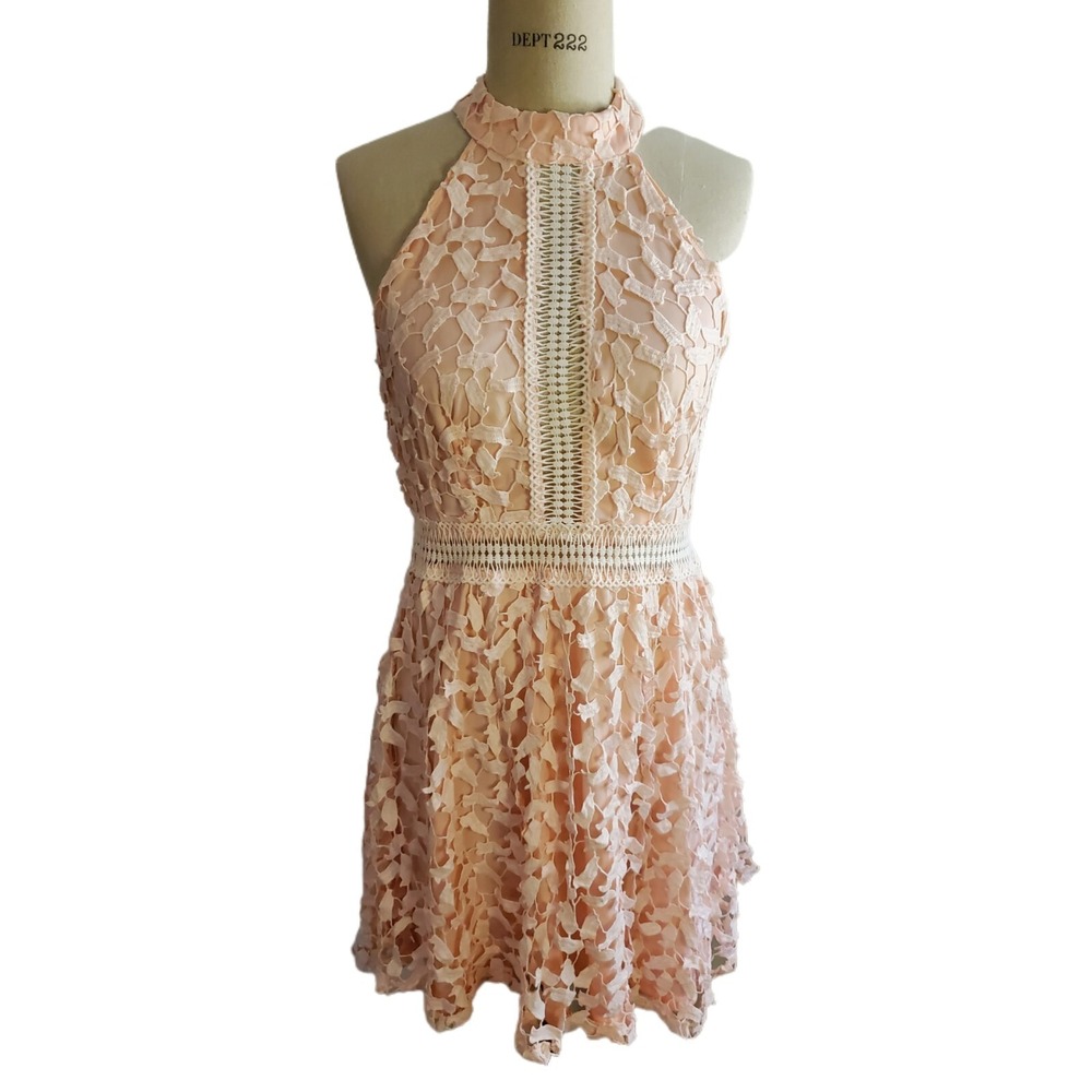 Xtaren‎ Pink Lace Halter Party Dress Size 2